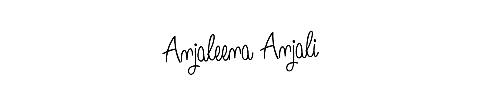 How to make Anjaleena Anjali name signature. Use Angelique-Rose-font-FFP style for creating short signs online. This is the latest handwritten sign. Anjaleena Anjali signature style 5 images and pictures png