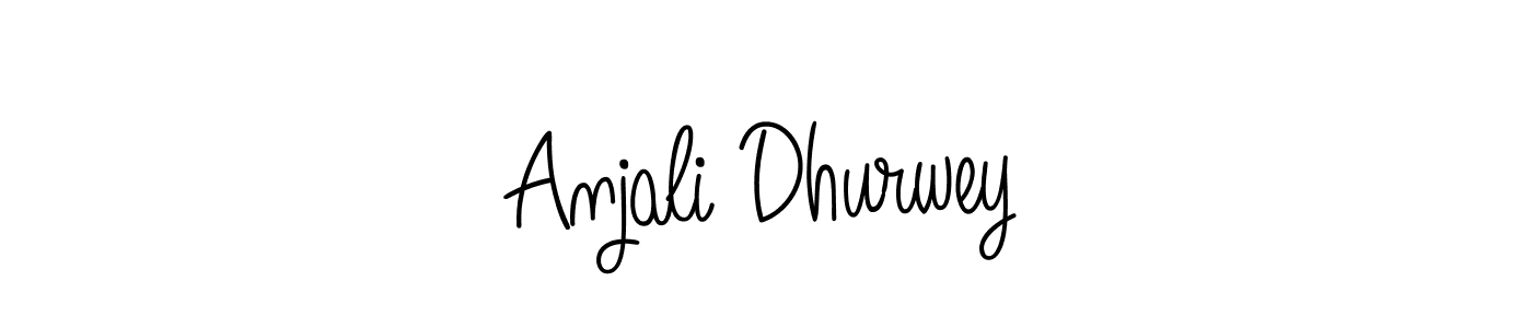 Anjali Dhurwey stylish signature style. Best Handwritten Sign (Angelique-Rose-font-FFP) for my name. Handwritten Signature Collection Ideas for my name Anjali Dhurwey. Anjali Dhurwey signature style 5 images and pictures png