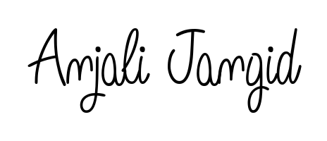 Transform the name Anjali Jangid into a signature masterpiece using Angelique-Rose-font-FFP font. Ideal for photographers, artists, and creators looking for watermarks. Anjali Jangid signature style 5 images and pictures png