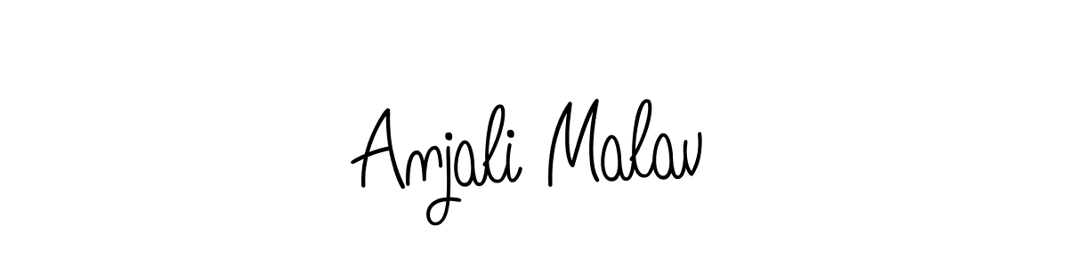 Anjali Malav stylish signature style. Best Handwritten Sign (Angelique-Rose-font-FFP) for my name. Handwritten Signature Collection Ideas for my name Anjali Malav. Anjali Malav signature style 5 images and pictures png