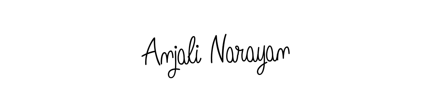 You should practise on your own different ways (Angelique-Rose-font-FFP) to write your name (Anjali Narayan) in signature. don't let someone else do it for you. Anjali Narayan signature style 5 images and pictures png