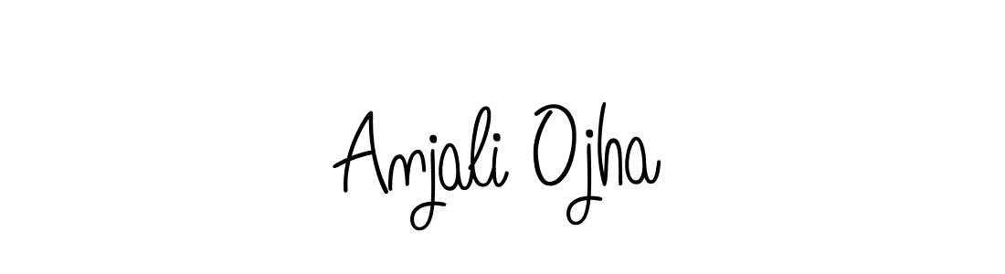 You should practise on your own different ways (Angelique-Rose-font-FFP) to write your name (Anjali Ojha) in signature. don't let someone else do it for you. Anjali Ojha signature style 5 images and pictures png