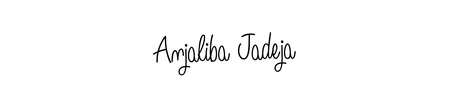 You should practise on your own different ways (Angelique-Rose-font-FFP) to write your name (Anjaliba Jadeja) in signature. don't let someone else do it for you. Anjaliba Jadeja signature style 5 images and pictures png