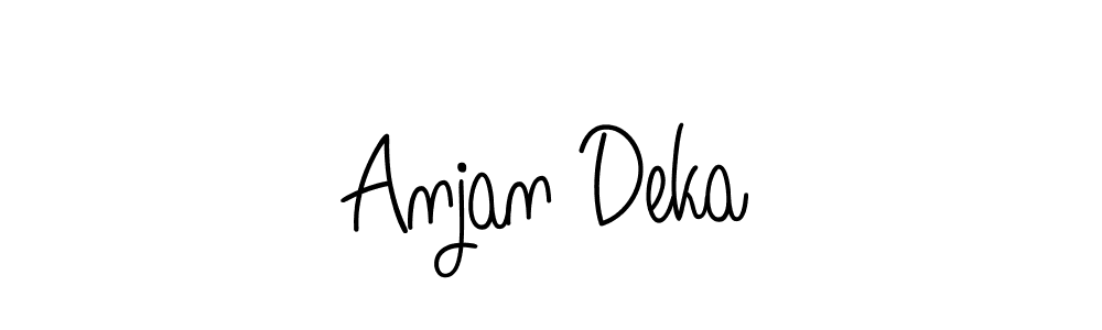 You should practise on your own different ways (Angelique-Rose-font-FFP) to write your name (Anjan Deka) in signature. don't let someone else do it for you. Anjan Deka signature style 5 images and pictures png