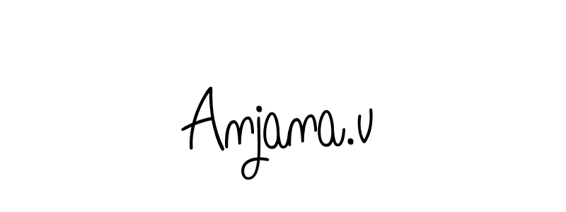 The best way (Angelique-Rose-font-FFP) to make a short signature is to pick only two or three words in your name. The name Anjana.v include a total of six letters. For converting this name. Anjana.v signature style 5 images and pictures png