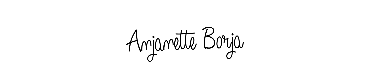 How to make Anjanette Borja name signature. Use Angelique-Rose-font-FFP style for creating short signs online. This is the latest handwritten sign. Anjanette Borja signature style 5 images and pictures png