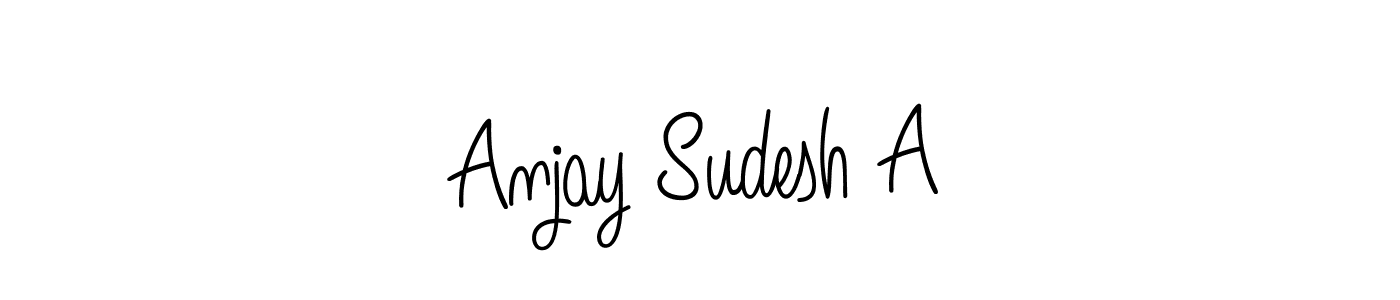 Use a signature maker to create a handwritten signature online. With this signature software, you can design (Angelique-Rose-font-FFP) your own signature for name Anjay Sudesh A. Anjay Sudesh A signature style 5 images and pictures png