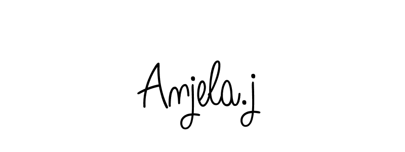 Use a signature maker to create a handwritten signature online. With this signature software, you can design (Angelique-Rose-font-FFP) your own signature for name Anjela.j. Anjela.j signature style 5 images and pictures png