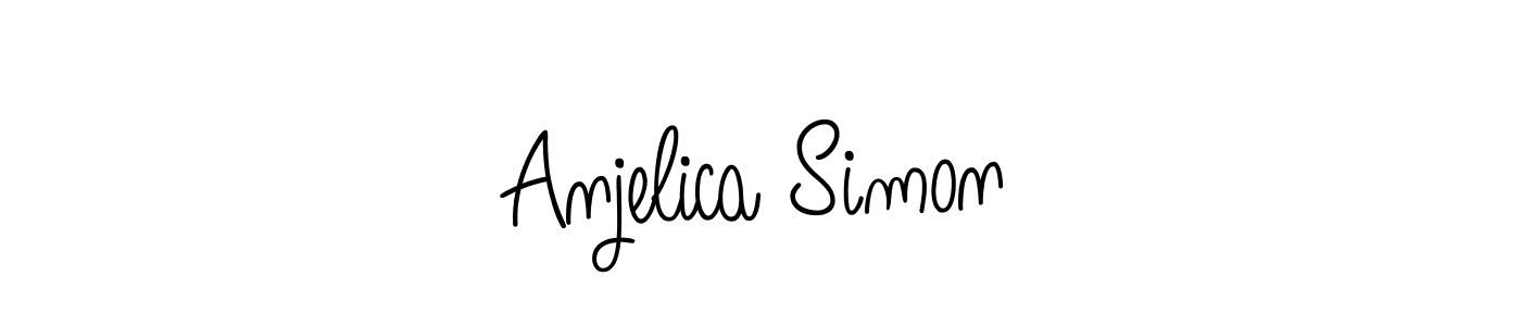 How to make Anjelica Simon name signature. Use Angelique-Rose-font-FFP style for creating short signs online. This is the latest handwritten sign. Anjelica Simon signature style 5 images and pictures png