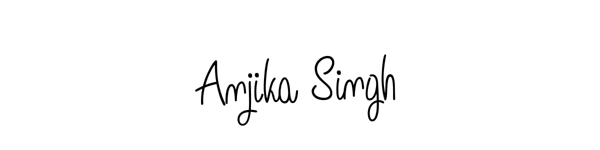 How to make Anjika Singh name signature. Use Angelique-Rose-font-FFP style for creating short signs online. This is the latest handwritten sign. Anjika Singh signature style 5 images and pictures png