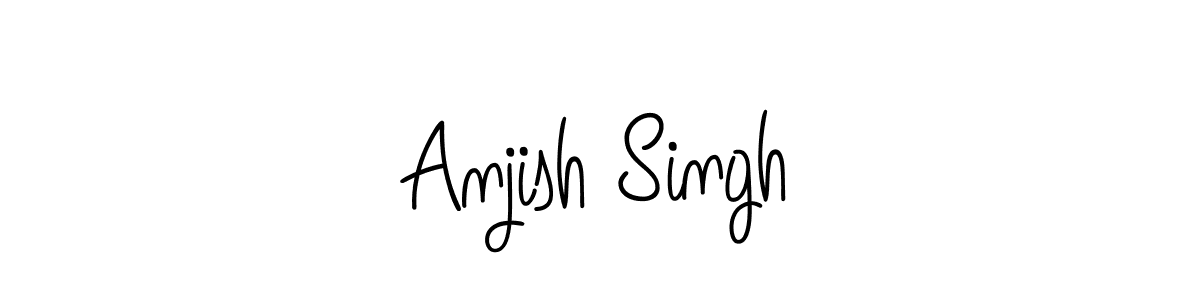 The best way (Angelique-Rose-font-FFP) to make a short signature is to pick only two or three words in your name. The name Anjish Singh include a total of six letters. For converting this name. Anjish Singh signature style 5 images and pictures png