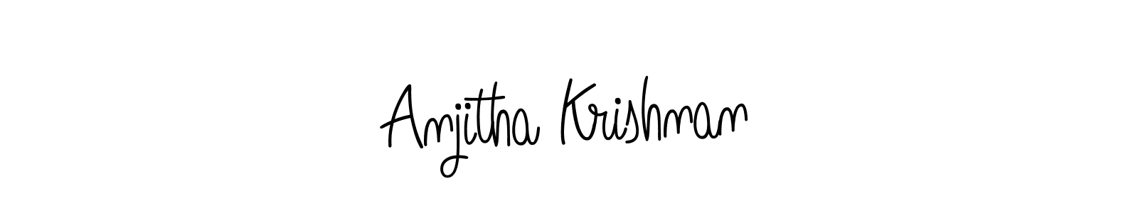 The best way (Angelique-Rose-font-FFP) to make a short signature is to pick only two or three words in your name. The name Anjitha Krishnan include a total of six letters. For converting this name. Anjitha Krishnan signature style 5 images and pictures png