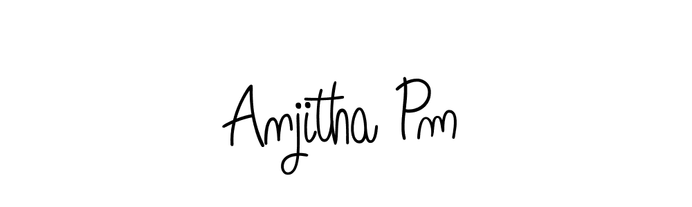 The best way (Angelique-Rose-font-FFP) to make a short signature is to pick only two or three words in your name. The name Anjitha Pm include a total of six letters. For converting this name. Anjitha Pm signature style 5 images and pictures png