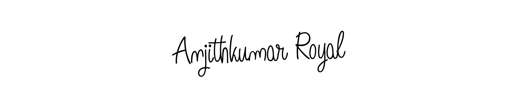 Angelique-Rose-font-FFP is a professional signature style that is perfect for those who want to add a touch of class to their signature. It is also a great choice for those who want to make their signature more unique. Get Anjithkumar Royal name to fancy signature for free. Anjithkumar Royal signature style 5 images and pictures png