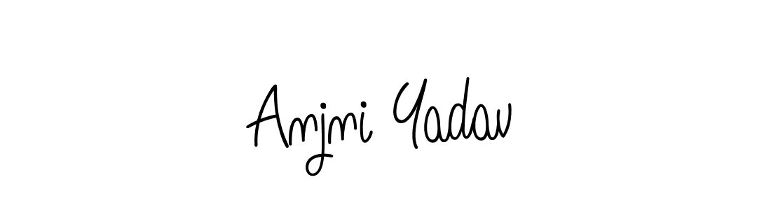 You should practise on your own different ways (Angelique-Rose-font-FFP) to write your name (Anjni Yadav) in signature. don't let someone else do it for you. Anjni Yadav signature style 5 images and pictures png