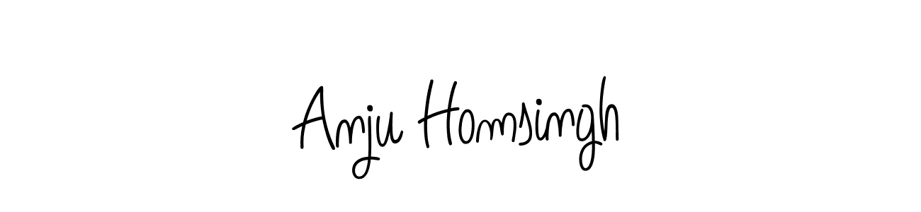 Anju Homsingh stylish signature style. Best Handwritten Sign (Angelique-Rose-font-FFP) for my name. Handwritten Signature Collection Ideas for my name Anju Homsingh. Anju Homsingh signature style 5 images and pictures png