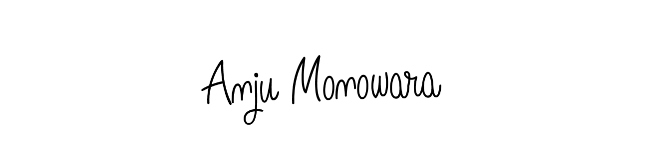 Create a beautiful signature design for name Anju Monowara. With this signature (Angelique-Rose-font-FFP) fonts, you can make a handwritten signature for free. Anju Monowara signature style 5 images and pictures png