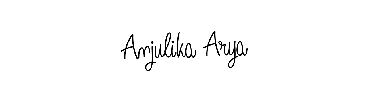 Make a beautiful signature design for name Anjulika Arya. With this signature (Angelique-Rose-font-FFP) style, you can create a handwritten signature for free. Anjulika Arya signature style 5 images and pictures png