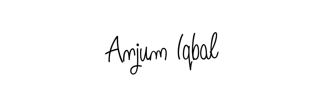 You should practise on your own different ways (Angelique-Rose-font-FFP) to write your name (Anjum Iqbal) in signature. don't let someone else do it for you. Anjum Iqbal signature style 5 images and pictures png