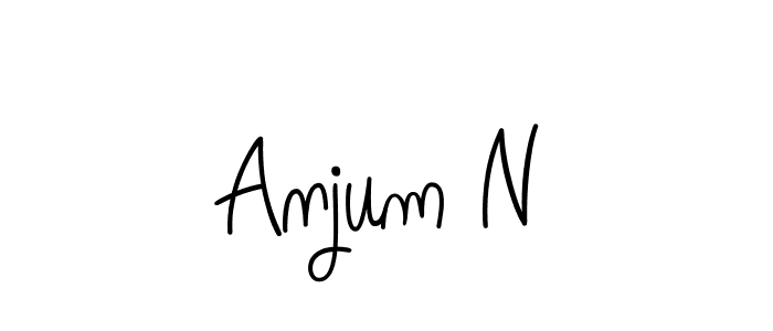 if you are searching for the best signature style for your name Anjum N. so please give up your signature search. here we have designed multiple signature styles  using Angelique-Rose-font-FFP. Anjum N signature style 5 images and pictures png