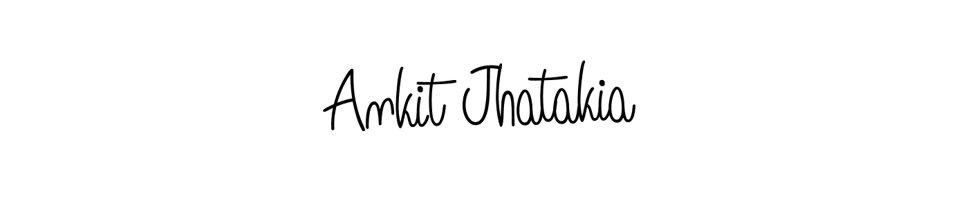 The best way (Angelique-Rose-font-FFP) to make a short signature is to pick only two or three words in your name. The name Ankit Jhatakia include a total of six letters. For converting this name. Ankit Jhatakia signature style 5 images and pictures png