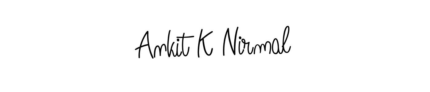 How to make Ankit K Nirmal name signature. Use Angelique-Rose-font-FFP style for creating short signs online. This is the latest handwritten sign. Ankit K Nirmal signature style 5 images and pictures png