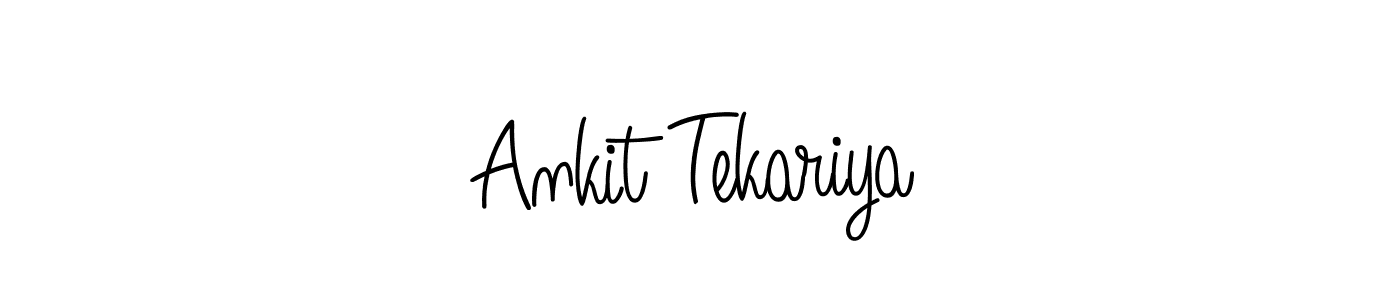 The best way (Angelique-Rose-font-FFP) to make a short signature is to pick only two or three words in your name. The name Ankit Tekariya include a total of six letters. For converting this name. Ankit Tekariya signature style 5 images and pictures png