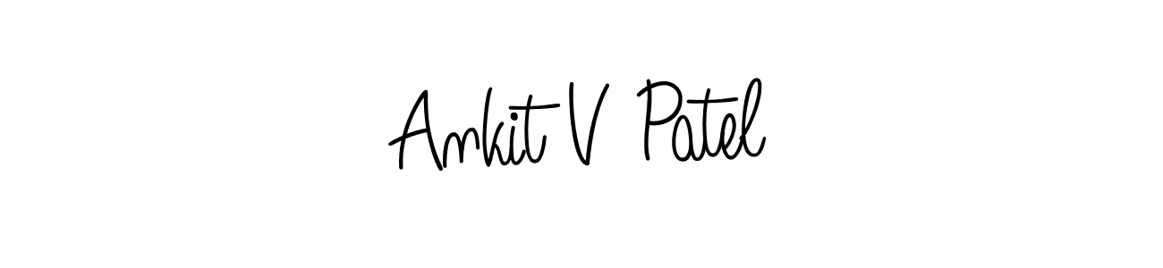 Create a beautiful signature design for name Ankit V Patel. With this signature (Angelique-Rose-font-FFP) fonts, you can make a handwritten signature for free. Ankit V Patel signature style 5 images and pictures png
