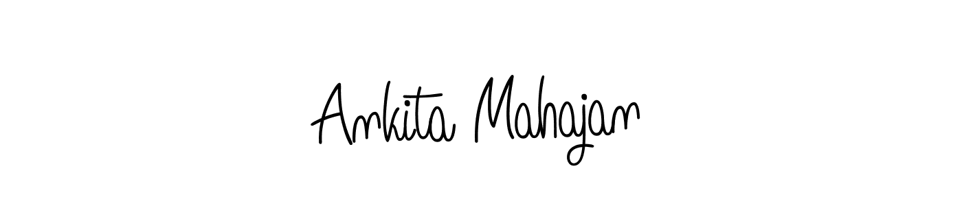 You should practise on your own different ways (Angelique-Rose-font-FFP) to write your name (Ankita Mahajan) in signature. don't let someone else do it for you. Ankita Mahajan signature style 5 images and pictures png
