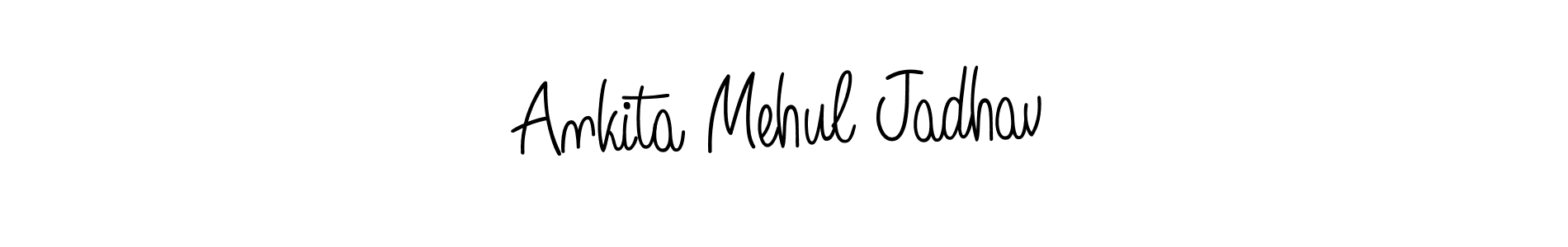 Create a beautiful signature design for name Ankita Mehul Jadhav. With this signature (Angelique-Rose-font-FFP) fonts, you can make a handwritten signature for free. Ankita Mehul Jadhav signature style 5 images and pictures png