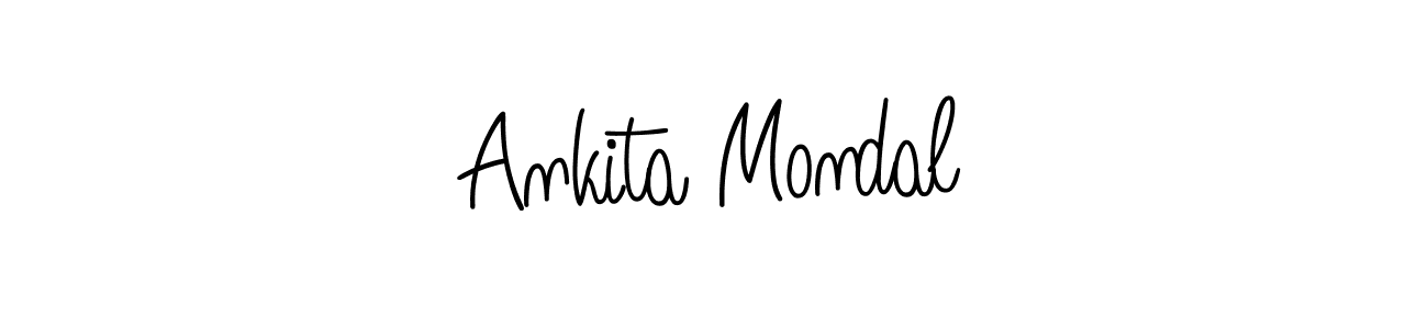 You should practise on your own different ways (Angelique-Rose-font-FFP) to write your name (Ankita Mondal) in signature. don't let someone else do it for you. Ankita Mondal signature style 5 images and pictures png