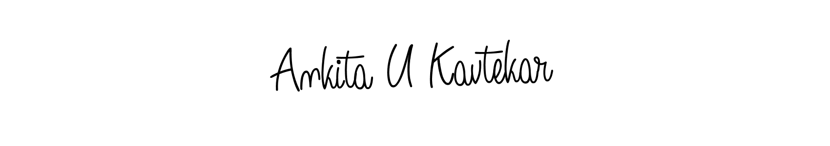 How to make Ankita U Kavtekar name signature. Use Angelique-Rose-font-FFP style for creating short signs online. This is the latest handwritten sign. Ankita U Kavtekar signature style 5 images and pictures png