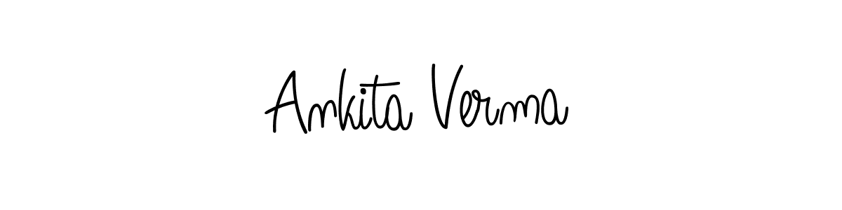 You should practise on your own different ways (Angelique-Rose-font-FFP) to write your name (Ankita Verma) in signature. don't let someone else do it for you. Ankita Verma signature style 5 images and pictures png