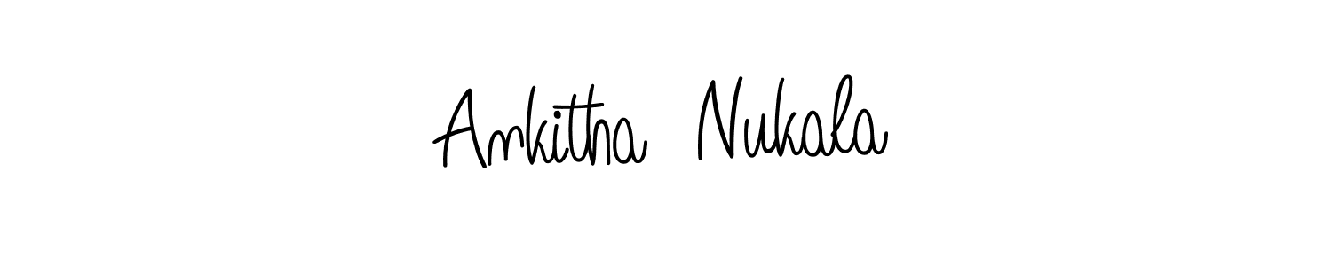 Create a beautiful signature design for name Ankitha  Nukala. With this signature (Angelique-Rose-font-FFP) fonts, you can make a handwritten signature for free. Ankitha  Nukala signature style 5 images and pictures png