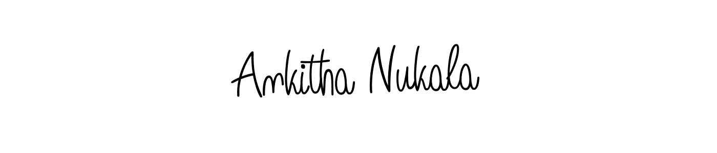 How to make Ankitha Nukala name signature. Use Angelique-Rose-font-FFP style for creating short signs online. This is the latest handwritten sign. Ankitha Nukala signature style 5 images and pictures png