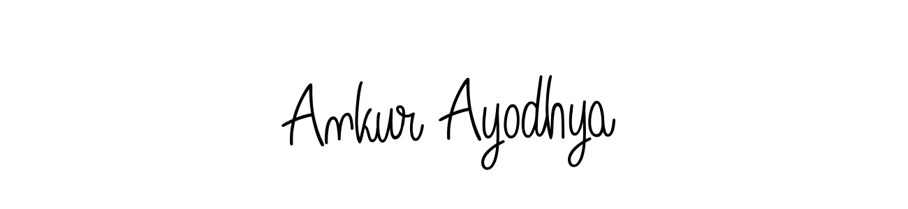 How to make Ankur Ayodhya name signature. Use Angelique-Rose-font-FFP style for creating short signs online. This is the latest handwritten sign. Ankur Ayodhya signature style 5 images and pictures png