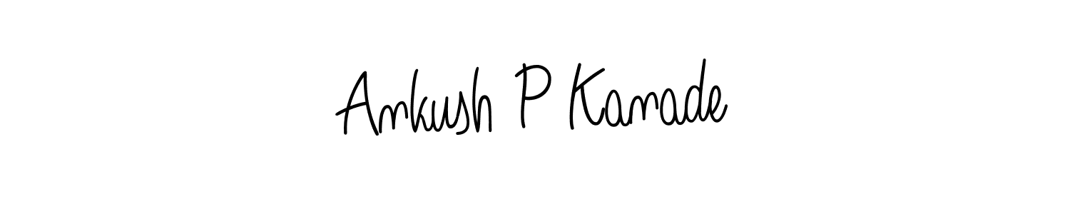 You should practise on your own different ways (Angelique-Rose-font-FFP) to write your name (Ankush P Kanade) in signature. don't let someone else do it for you. Ankush P Kanade signature style 5 images and pictures png