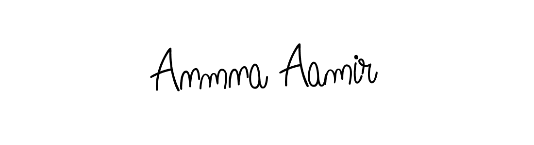 Use a signature maker to create a handwritten signature online. With this signature software, you can design (Angelique-Rose-font-FFP) your own signature for name Anmna Aamir. Anmna Aamir signature style 5 images and pictures png