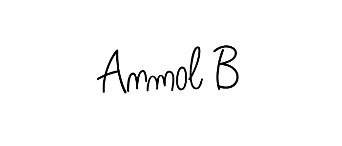 How to make Anmol B name signature. Use Angelique-Rose-font-FFP style for creating short signs online. This is the latest handwritten sign. Anmol B signature style 5 images and pictures png