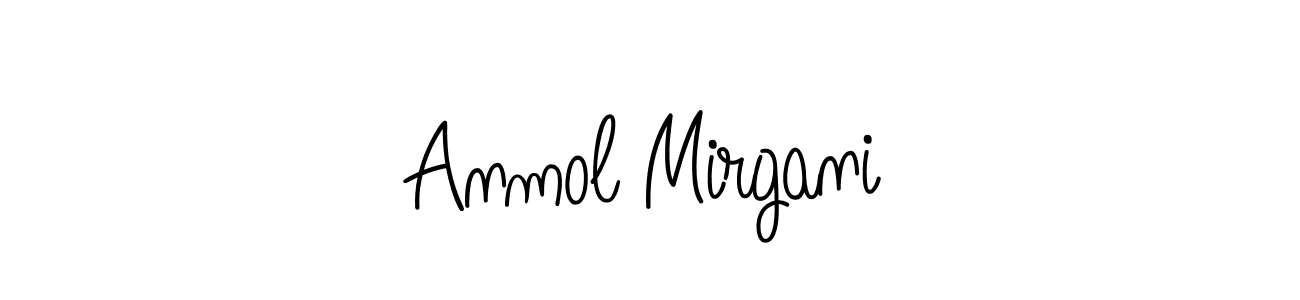 Make a beautiful signature design for name Anmol Mirgani. With this signature (Angelique-Rose-font-FFP) style, you can create a handwritten signature for free. Anmol Mirgani signature style 5 images and pictures png