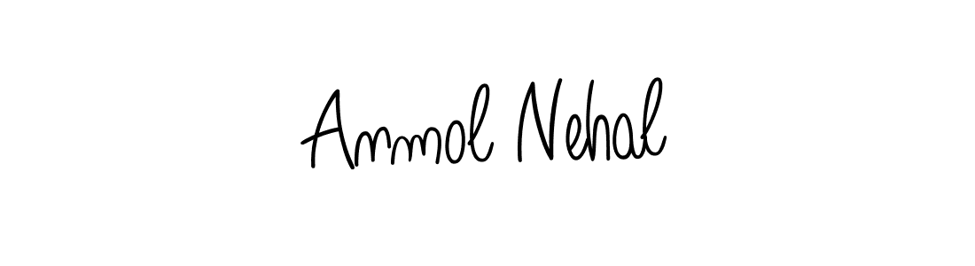 How to make Anmol Nehal name signature. Use Angelique-Rose-font-FFP style for creating short signs online. This is the latest handwritten sign. Anmol Nehal signature style 5 images and pictures png