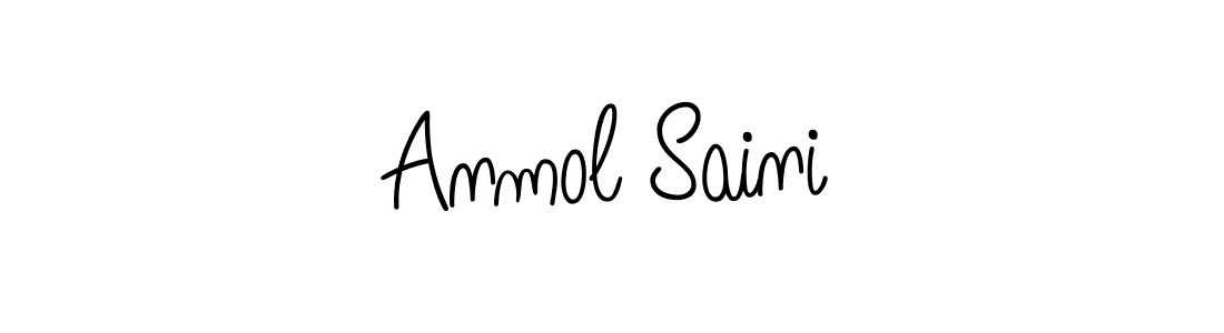 Make a beautiful signature design for name Anmol Saini. With this signature (Angelique-Rose-font-FFP) style, you can create a handwritten signature for free. Anmol Saini signature style 5 images and pictures png