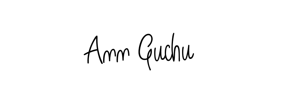 How to make Ann Guchu name signature. Use Angelique-Rose-font-FFP style for creating short signs online. This is the latest handwritten sign. Ann Guchu signature style 5 images and pictures png