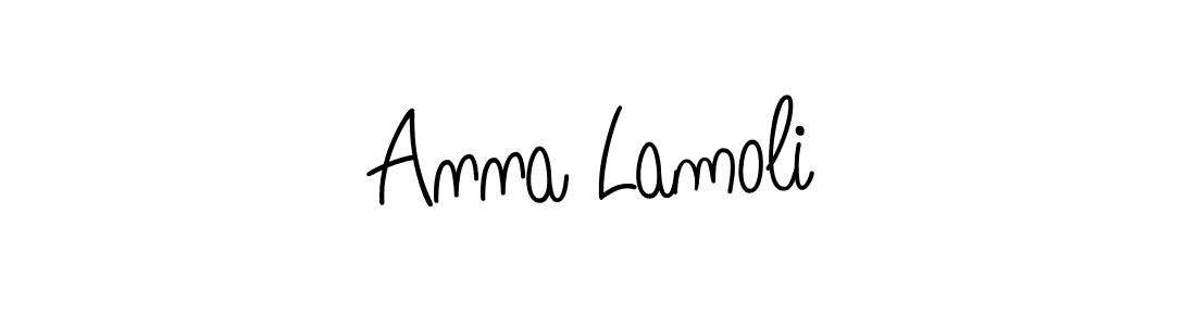 How to make Anna Lamoli name signature. Use Angelique-Rose-font-FFP style for creating short signs online. This is the latest handwritten sign. Anna Lamoli signature style 5 images and pictures png