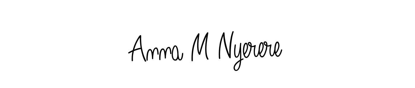 Use a signature maker to create a handwritten signature online. With this signature software, you can design (Angelique-Rose-font-FFP) your own signature for name Anna M Nyerere. Anna M Nyerere signature style 5 images and pictures png