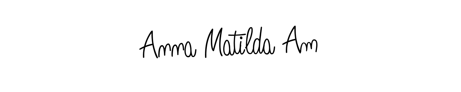 How to make Anna Matilda Am name signature. Use Angelique-Rose-font-FFP style for creating short signs online. This is the latest handwritten sign. Anna Matilda Am signature style 5 images and pictures png