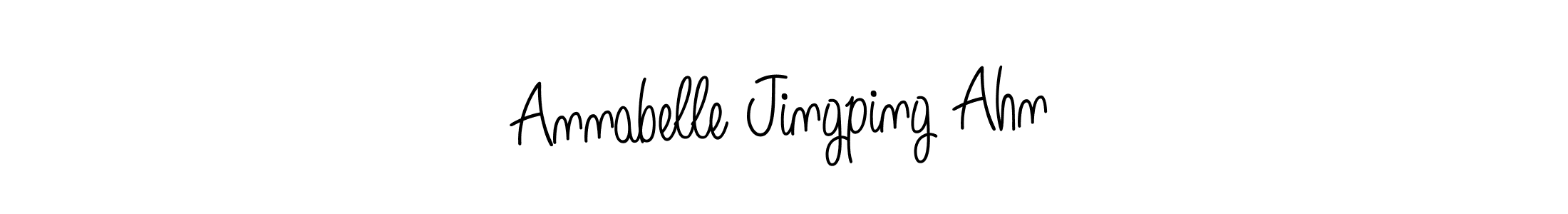 The best way (Angelique-Rose-font-FFP) to make a short signature is to pick only two or three words in your name. The name Annabelle Jingping Ahn include a total of six letters. For converting this name. Annabelle Jingping Ahn signature style 5 images and pictures png