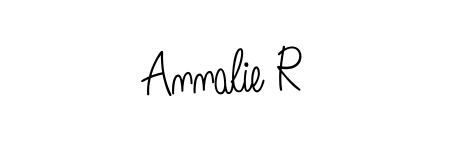 How to make Annalie R name signature. Use Angelique-Rose-font-FFP style for creating short signs online. This is the latest handwritten sign. Annalie R signature style 5 images and pictures png