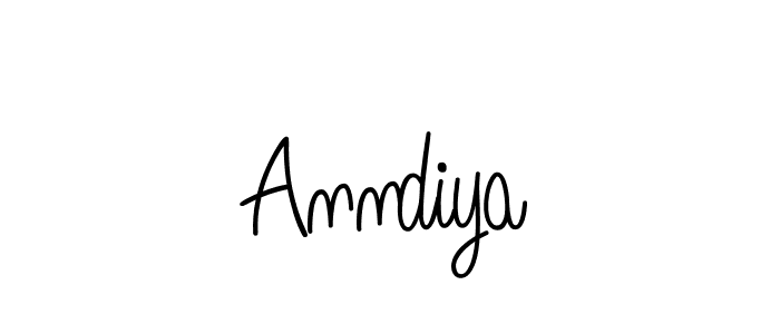 How to make Anndiya name signature. Use Angelique-Rose-font-FFP style for creating short signs online. This is the latest handwritten sign. Anndiya signature style 5 images and pictures png