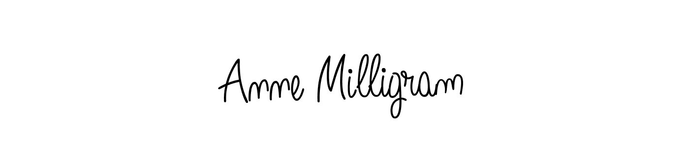 Anne Milligram stylish signature style. Best Handwritten Sign (Angelique-Rose-font-FFP) for my name. Handwritten Signature Collection Ideas for my name Anne Milligram. Anne Milligram signature style 5 images and pictures png